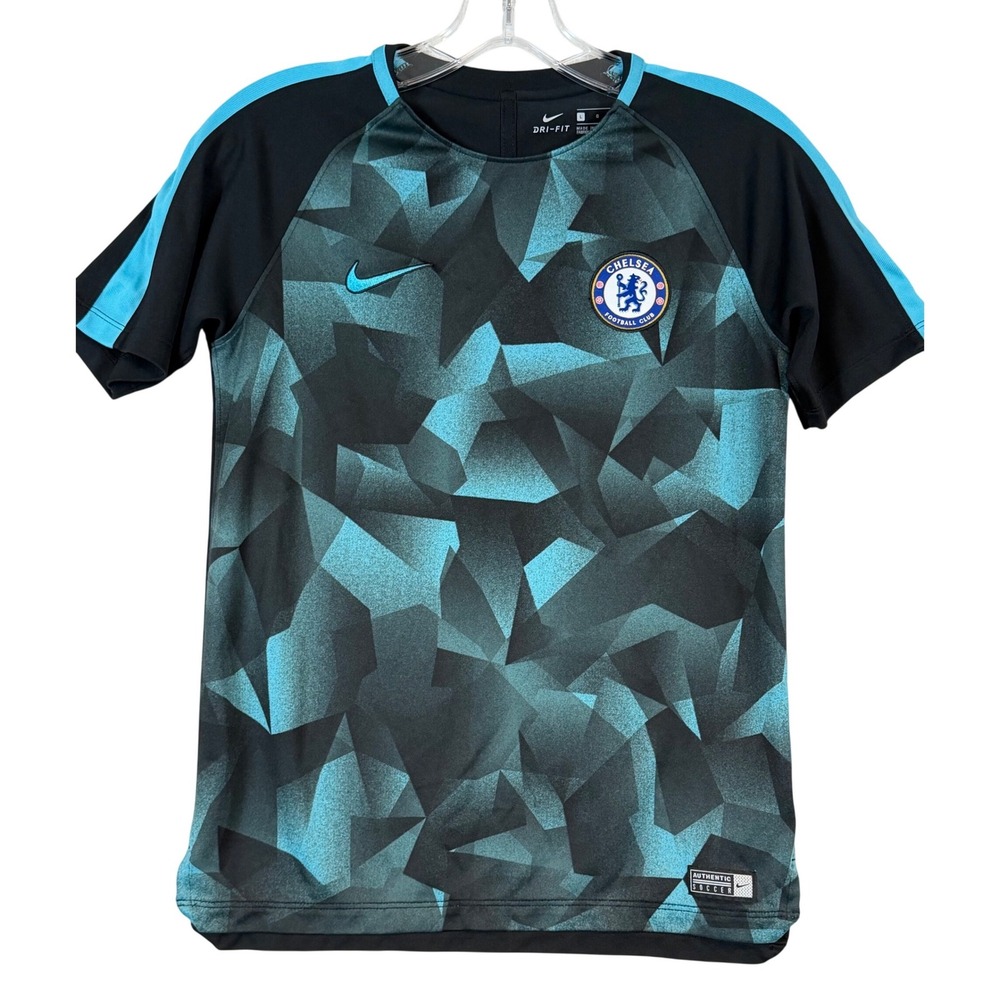 Nike Chelsea FC Youth Large Dri-FIT 2018-19 Camo Soccer Training Jersey Black